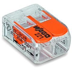 WAGO LEVER-NUTS® 221 Series Compact Splicing Connector - 2 Conductor - 4mm²