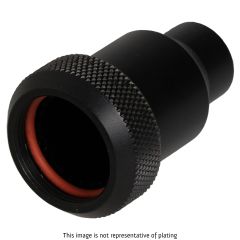 Front view of EMCA Straight M Thread Adaptor in Black Hybrid finish