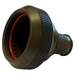 Front view of EMCA Straight Screened Adaptor in Olive Drab Cadmium finish (Part Number: A37-526-2610KN)