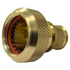 Front view of EMCA Straight Screened Adaptor in Aluminium Bronze Passivated finish (Part Number: A37-526-5910KN)