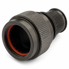 Front view of EMCA Electro-Mechanic A17-530 Straight Screened Adaptor in Olive Drab Zinc Cobalt finish