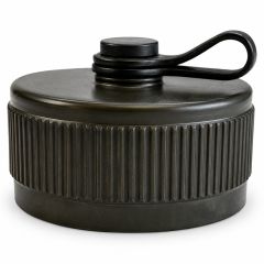 Front view of EMCA Electro-Mechanic C37-429 Receptacle Cap in Black Hard Anodised finish