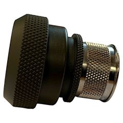 Side view of EMCA Straight Screened Adaptor in Olive Drab Hybrid finish (Part Number: A37-526-2U10KN)