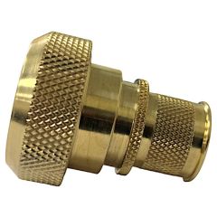 Side view of EMCA Straight Screened Adaptor in Aluminium Bronze Passivated finish (Part Number: A37-796-2905)