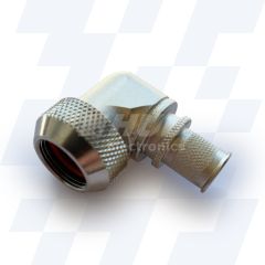 Front view of EMCA 90 Degree (RFI/EMI) Screened Adaptor in Stainless Steel Passivated finish (Part Number: A37-795-4108)