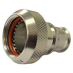 Front view of EMCA Straight (RFI/EMI) Screened Adaptor in Stainless Steel Passivated finish (Part Number: A37-796-4111)