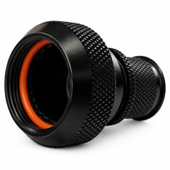 Front view of EMCA Electro-Mechanic A37-796 Straight (RFI/EMI) Screened Adaptor in Black Zinc Nickel finish
