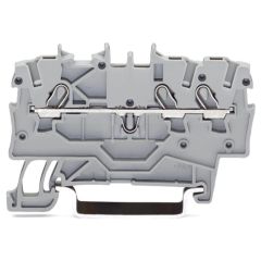 Front view of WAGO TOPJOB®S 2000 Series Rail Mounted 3 Conductor Through Terminal Block, Blue (Part Number: 2000-1304)