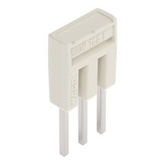 Front view of WAGO TOPJOB®S 2000 Series Jumper Bar, 3 Way, Light Grey (Part Number: 2000-403)