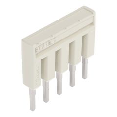 Front view of WAGO TOPJOB®S 2001 Series Jumper Bar, 5 Way, Light Grey (Part Number: 2001-405)