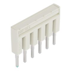 Front view of WAGO TOPJOB®S 2001 Series Jumper Bar, 6 Way, Light Grey (Part Number: 2001-406)