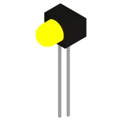 Side view of MARL 104 Series PCB Mounted LED with Yellow LED (Part Number: 104-582-20)