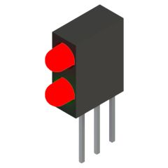 Side view of MARL 109 Series PCB Mounted LED with Red/Green Bi-Colour LED (Part Number: 109-330-01)