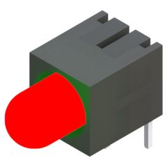 Side view of MARL 151 Series PCB Mounted LED with Red/Amber/Green Tri-Colour LED (Part Number: 151-535-04)