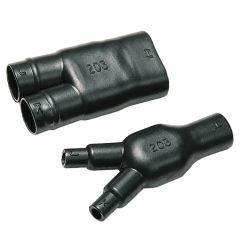 Supplied and fully recovered views of the HellermannTyton Helashrink 200 Series (203-1) heat-shrink boot