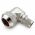 Front view of EMCA Electro-Mechanic A37-525 90 Degree Screened Adaptor in Electroless Nickel finish