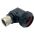 Front view of EMCA Electro-Mechanic A37-525 90 Degree (RFI/EMI) Screened Adaptor in Black Hybrid finish