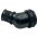 Top view of EMCA 45 Degree (RFI/EMI) Screened Adaptor in Black Zinc Nickel finish (Part Number: A77-332-3208)