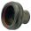 Front view of EMCA Straight (RFI/EMI) Screened Adaptor in Olive Drab Cadmium finish (Part Number: A77-334-8612)