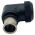 Side view of EMCA Electro-Mechanic A37-525 90 Degree (RFI/EMI) Screened Adaptor in Black Hybrid finish