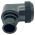 Side view of EMCA Electro-Mechanic A37-795 90 Degree (RFI/EMI) Screened Adaptor in Black Zinc Nickel finish