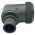 Side view of EMCA Electro-Mechanic A37-795 90 Degree (RFI/EMI) Screened Adaptor in Olive Drab Zinc Cobalt finish
