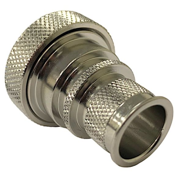 Rear view of EMCA Straight Screened Adaptor in Stainless Steel Passivated finish (Part Number: A37-526-3108KN)