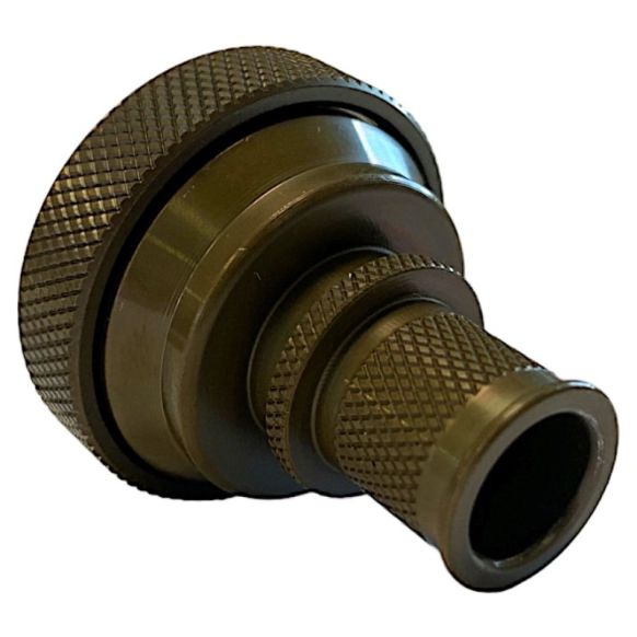 Rear view of EMCA Straight Screened Adaptor in Olive Drab Cadmium finish (Part Number: A37-526-7614KN)