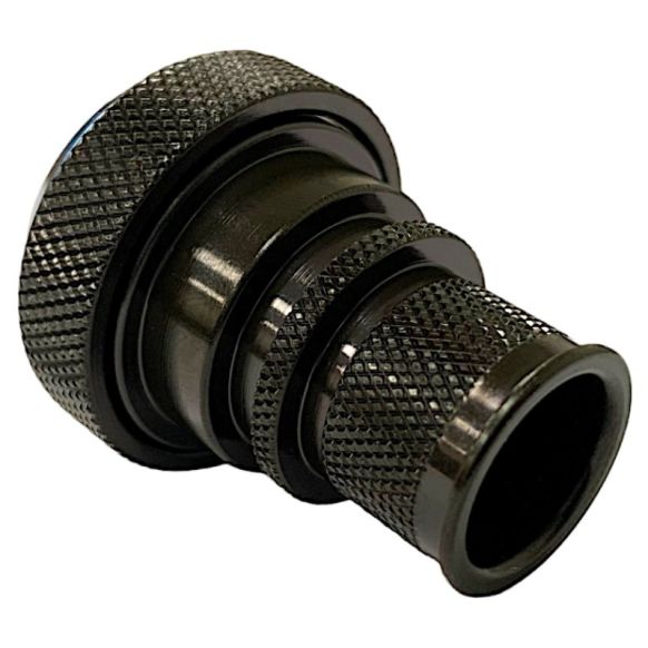Rear view of EMCA Straight (RFI/EMI) Screened Adaptor in Olive Drab Zinc Cobalt finish (Part Number: A37-796-6410)