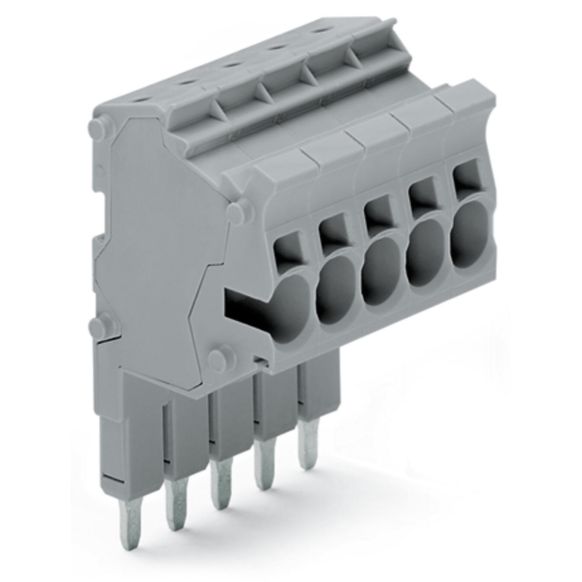 Front view of WAGO TOPJOB®S 2004 Series Connector Strip, 2 Pole, Grey (Part Number: 2004-552)