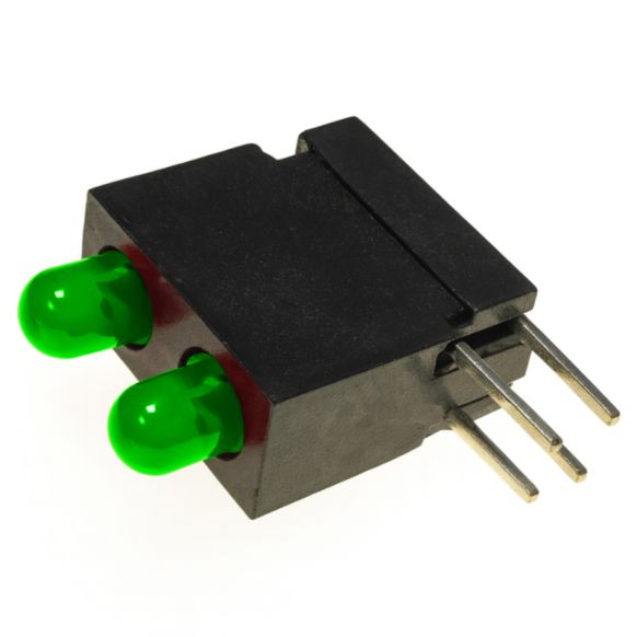 Side view of MARL 122 Series PCB Mounted LED with Green/Yellow Bi-Colour LED (Part Number: 122-332-04)