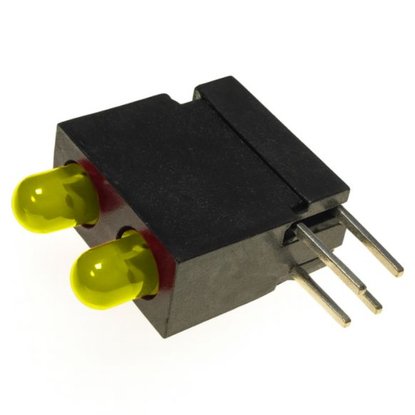 Side view of MARL 122 Series PCB Mounted LED with Yellow LED (Part Number: 122-311-04)