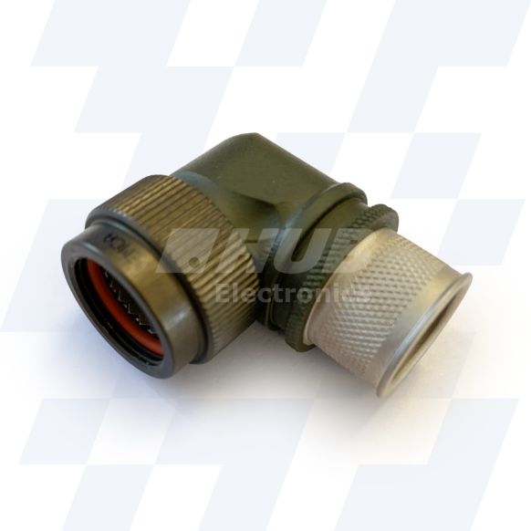 A17-875-5U10 - EMCA 90 Degree Screened Adaptor, MIL-C-26482 Series I (PAT 105), Olive Drab Hybrid, Shell Size 16