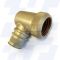 Front view of EMCA 90 Degree (RFI/EMI) Screened Adaptor in Aluminium Bronze Passivated finish (Part Number: A37-795-2906)