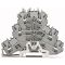 WAGO TOPJOB®S 2002 Series Rail Mounted Triple-Deck Ground conductor/Through/Through Terminal Block PE/N/L - 2002-3217